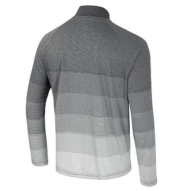 Men's Colosseum Gray Michigan Wolverines AI Striped Mesh Quarter-Zip Raglan Windshirt
