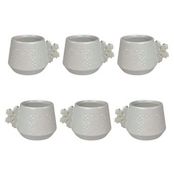 10 Strawberry Street 6 pc Snowflake Handle Espresso Cups