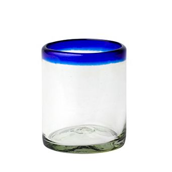 10 Strawberry Street 6 pc Cobalt Rim Glass Set