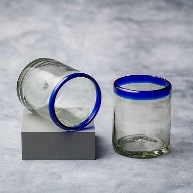 10 Strawberry Street 6-Piece Cobalt Rim Glass Set