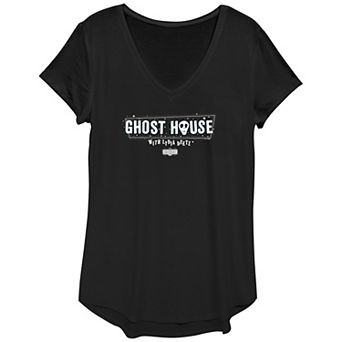 Women's Beetlejuice 2 Ghost House With Lydia Deetz Marquee Sign Graphic Tee