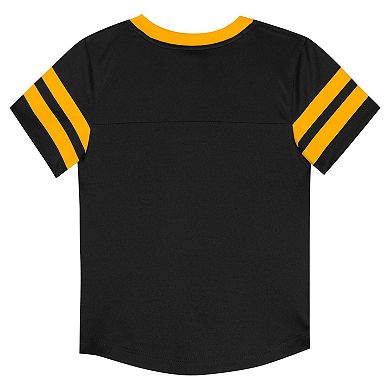 Toddler Outerstuff Black/Gold Pittsburgh Steelers Red Zone V-Neck T-Shirt & Pants Set