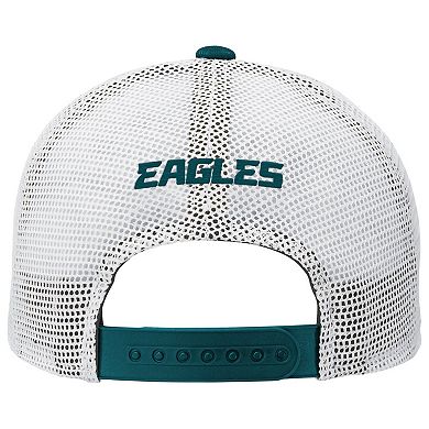 Youth Midnight Green Philadelphia Eagles Core Lockup Trucker Adjustable Hat