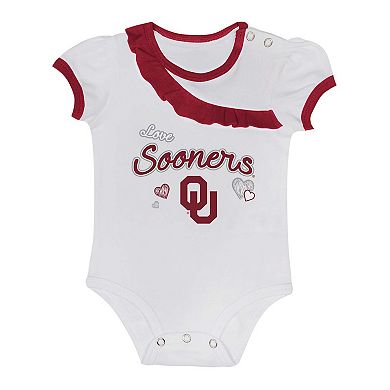 Girls Newborn & Infant Oklahoma Sooners Two-Piece Love My Team Bodysuit & Skirt Set