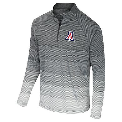 Men's Colosseum Gray Arizona Wildcats AI Striped Mesh Quarter-Zip Raglan Windshirt