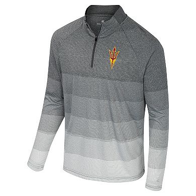 Men's Colosseum Gray Arizona State Sun Devils AI Striped Mesh Quarter-Zip Raglan Windshirt