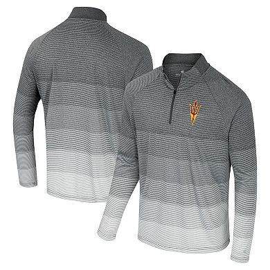 Men's Colosseum Gray Arizona State Sun Devils AI Striped Mesh Quarter-Zip Raglan Windshirt