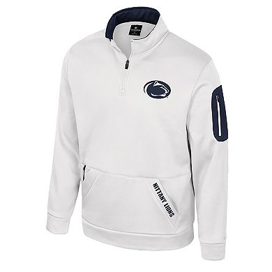 Men's Colosseum White Penn State Nittany Lions Mainframe Quarter-Zip Fleece Jacket