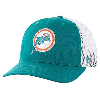 Men's '47 Aqua/White Miami Dolphins Team Unstructured Trucker Adjustable Hat