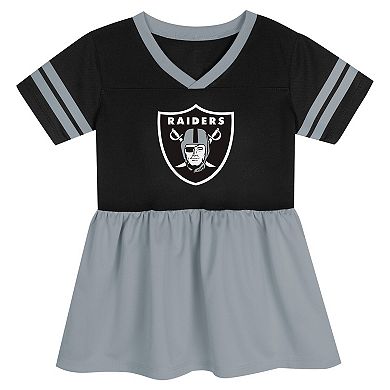 Girls Toddler Black Las Vegas Raiders Stadium Lights Fashion Jersey Dress
