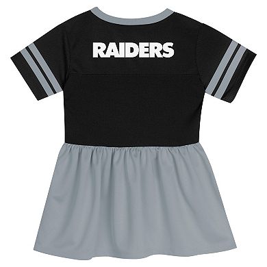 Girls Toddler Black Las Vegas Raiders Stadium Lights Fashion Jersey Dress