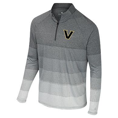 Men's Colosseum Gray Vanderbilt Commodores AI Striped Mesh Quarter-Zip Raglan Windshirt