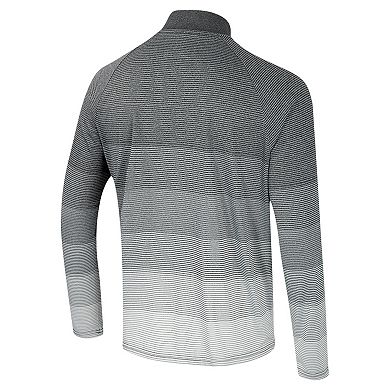 Men's Colosseum Gray Vanderbilt Commodores AI Striped Mesh Quarter-Zip Raglan Windshirt