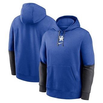 Men's Nike Royal/Anthracite Kentucky Wildcats 2024 Sideline Club Pullover Hoodie