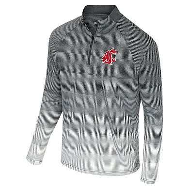 Men's Colosseum Gray Washington State Cougars AI Striped Mesh Quarter-Zip Raglan Windshirt
