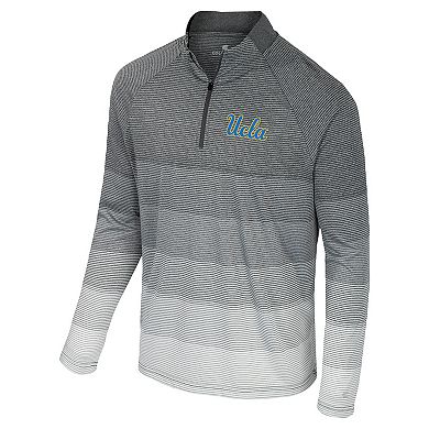 Men's Colosseum Gray UCLA Bruins AI Striped Mesh Quarter-Zip Raglan Windshirt