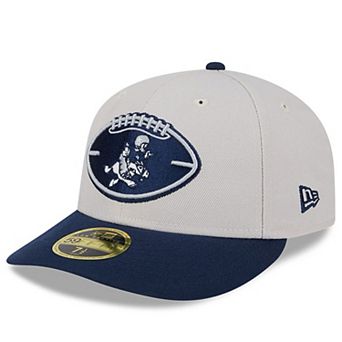 Men's New Era Stone/Navy Dallas Cowboys 2024 Sideline Historic Low Profile 59FIFTY Fitted Hat