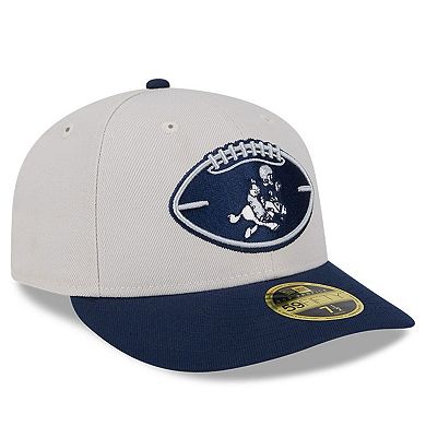 Men's New Era Stone/Navy Dallas Cowboys 2024 Sideline Historic Low Profile 59FIFTY Fitted Hat