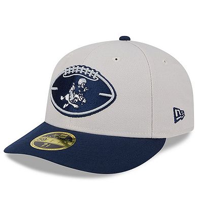 Men's New Era Stone/Navy Dallas Cowboys 2024 Sideline Historic Low Profile 59FIFTY Fitted Hat
