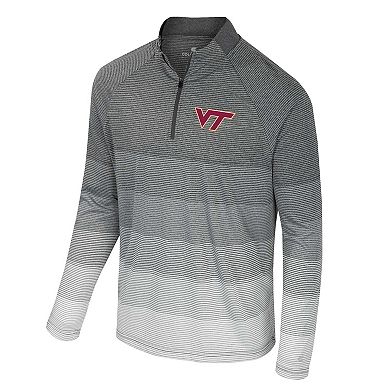 Men's Colosseum Gray Virginia Tech Hokies AI Striped Mesh Quarter-Zip Raglan Windshirt