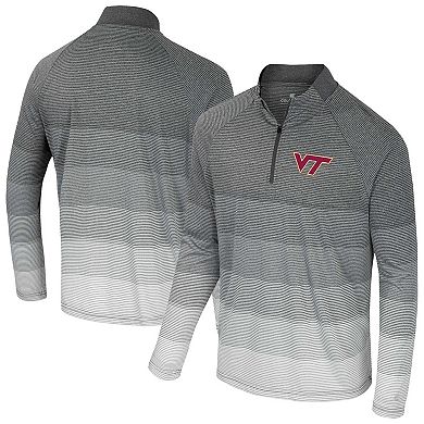 Men's Colosseum Gray Virginia Tech Hokies AI Striped Mesh Quarter-Zip Raglan Windshirt
