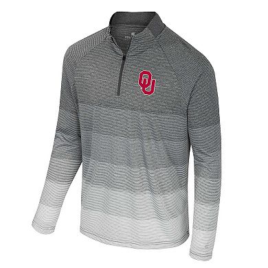 Men's Colosseum Gray Oklahoma Sooners AI Striped Mesh Quarter-Zip Raglan Windshirt