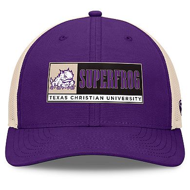 Men's Top of the World Purple/Natural TCU Horned Frogs Bennett Trucker Adjustable Hat