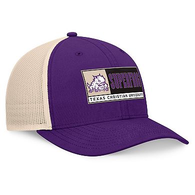 Men's Top of the World Purple/Natural TCU Horned Frogs Bennett Trucker Adjustable Hat
