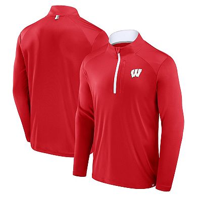 Men's Fanatics Red Wisconsin Badgers Fundamental Defender Quarter-Zip Jacket