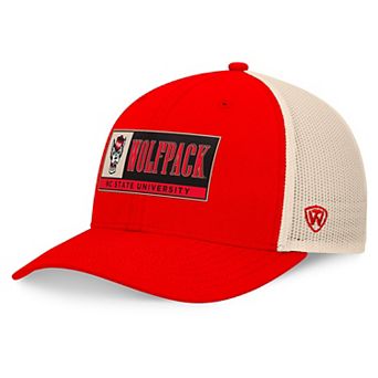 Men's Top of the World Red/Natural NC State Wolfpack Bennett Trucker��Adjustable Hat