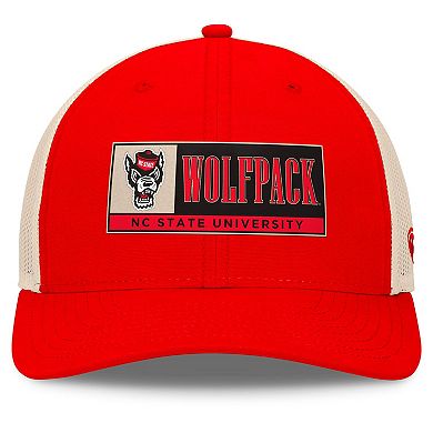 Men's Top of the World Red/Natural NC State Wolfpack Bennett Trucker Adjustable Hat
