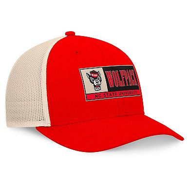 Men's Top of the World Red/Natural NC State Wolfpack Bennett Trucker Adjustable Hat