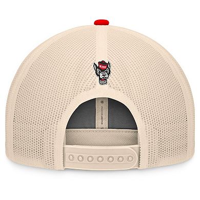 Men's Top of the World Red/Natural NC State Wolfpack Bennett Trucker Adjustable Hat