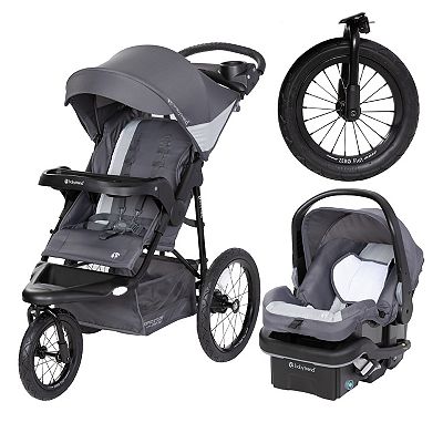 Baby Trend Expedition Zero Flat Jogger Travel System with LED Lights Dash Grey