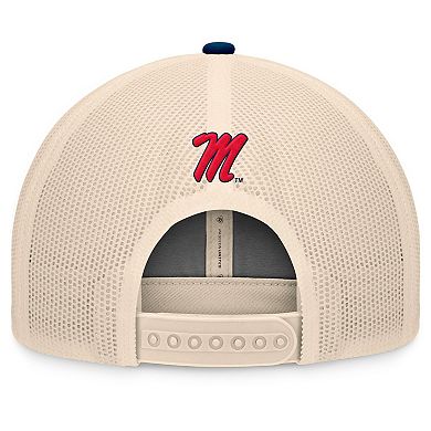 Men's Top of the World Navy/Natural Ole Miss Rebels Bennett Trucker��Adjustable Hat