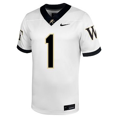 Men's Nike #1 White Wake Forest Demon Deacons Untouchable Football Jersey