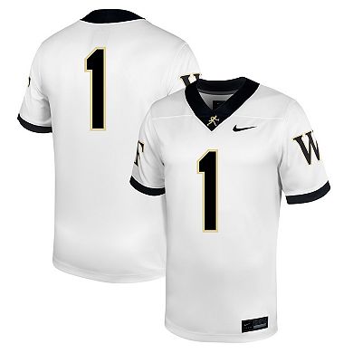 Men's Nike #1 White Wake Forest Demon Deacons Untouchable Football Jersey