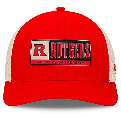 Men's Top of the World Scarlet/Natural Rutgers Scarlet Knights Bennett Trucker��Adjustable Hat