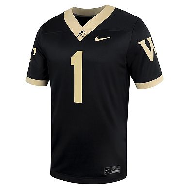 Men's Nike #1 Black Wake Forest Demon Deacons Untouchable Football Jersey
