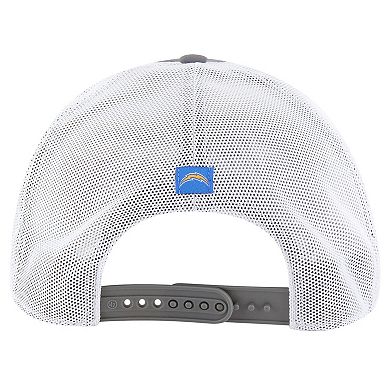 Men's '47 Gray/White Los Angeles Chargers Downburst Relaxed Hitch Trucker Adjustable Hat