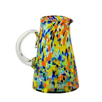 10 Strawberry Street Handblown Mexican Glass Carnival Pitcher