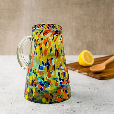10 Strawberry Street Handblown Mexican Glass Carnival Pitcher