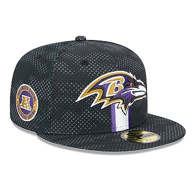 Men's New Era Black Baltimore Ravens 2024 Sideline 59FIFTY Fitted Hat