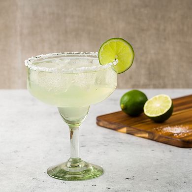 10 Strawberry Street 6-Piece Clear Margarita Handblown Mexican Glasses