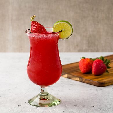 10 Strawberry Street 6-Piece Clear Hurricane Handblown Mexican Glasses