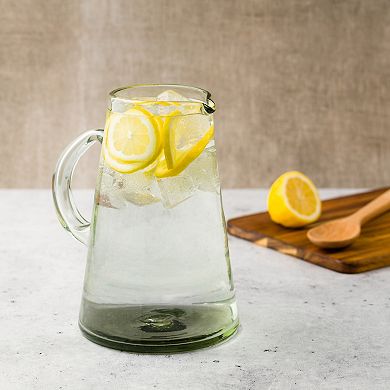 10 Strawberry Street Handblown Mexican Glass Clear Pitcher