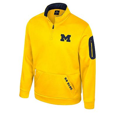 Men's Colosseum Maize Michigan Wolverines Mainframe Quarter-Zip Fleece Jacket
