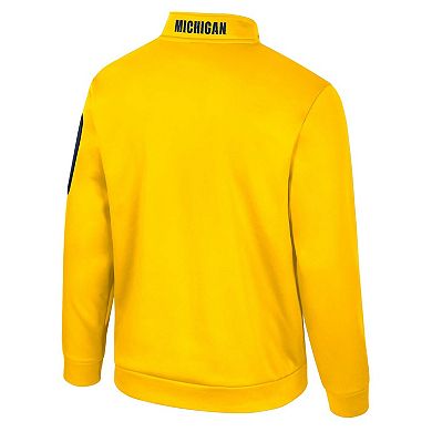 Men's Colosseum Maize Michigan Wolverines Mainframe Quarter-Zip Fleece Jacket