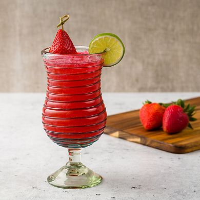10 Strawberry Street 6-Piece Meridia Hurricane Handblown Mexican Glasses