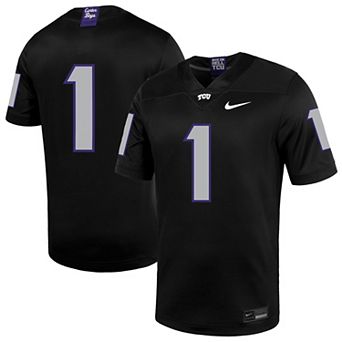 Men's Nike #1 Black TCU Horned Frogs Untouchable Football Jersey